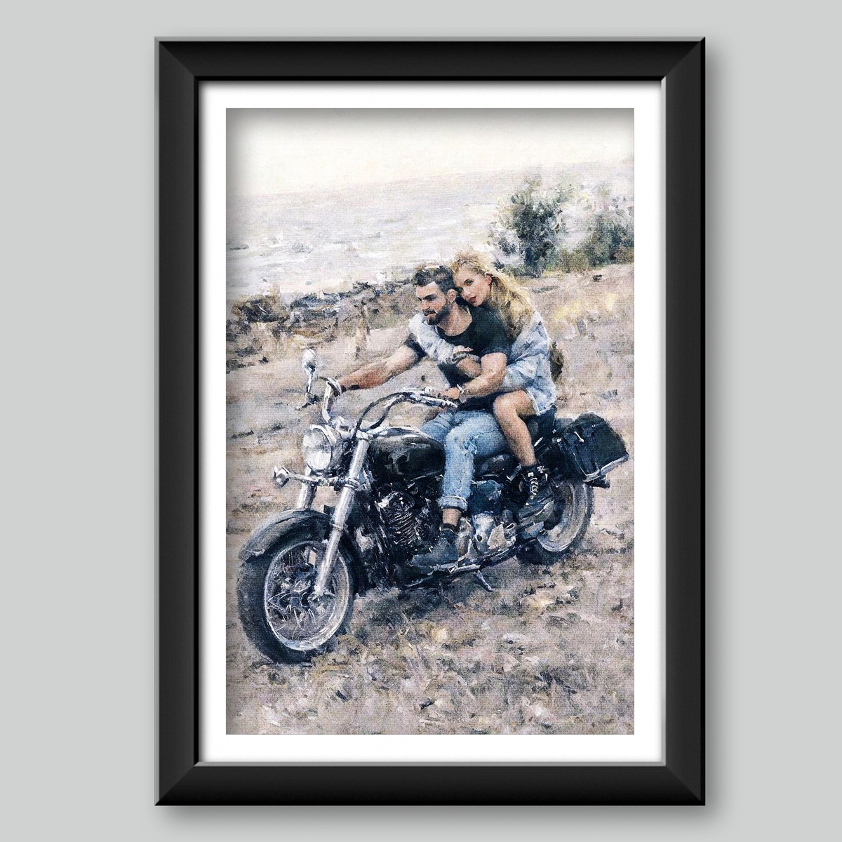 Custom Motorcycle Oil Painting | Hand-Painted Motorbike Portrait Art