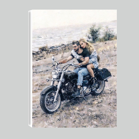 Custom Motorcycle Oil Painting | Hand-Painted Motorbike Portrait Art