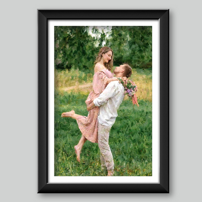 Personalized Handcrafted Oil Painting People's Portrait - Custom Art from Your Picture