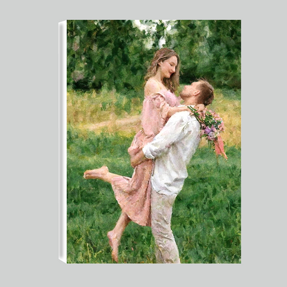 Personalized Handcrafted Oil Painting People's Portrait - Custom Art from Your Picture