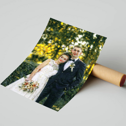 Personalized Handcrafted Oil Painting People's Portrait - Custom Art from Your Picture