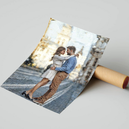 Personalized Handcrafted Oil Painting People's Portrait - Custom Art from Your Picture